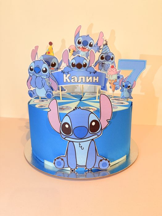 Стич Stitch хартиена торта за рожден ден и парти
