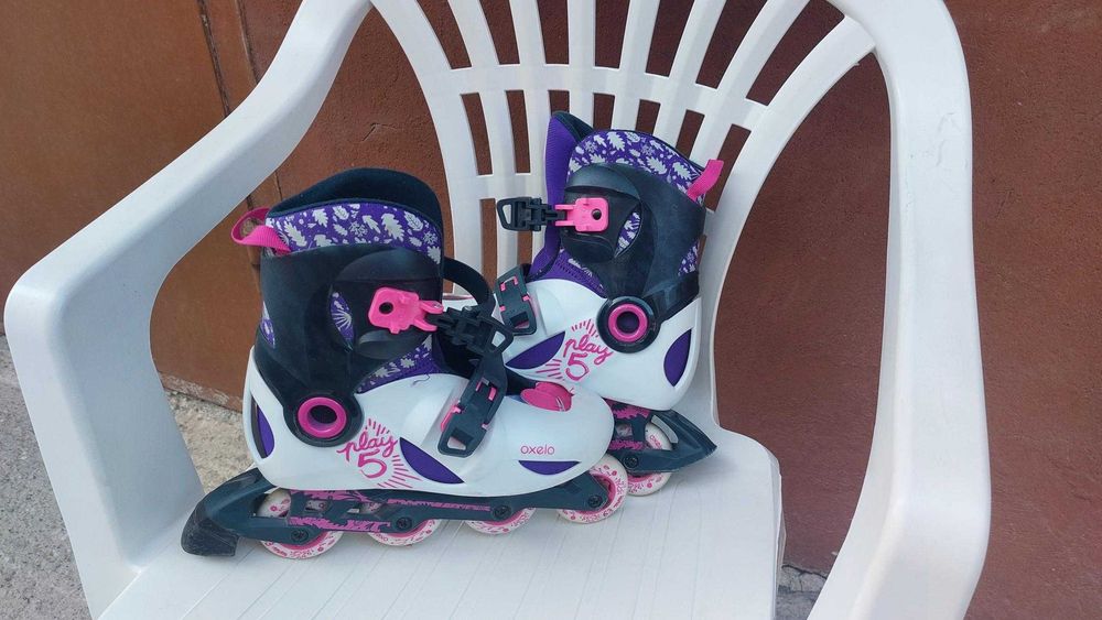 Детски ролери  розово/лилави Play 5 Oxelo размер 34/36