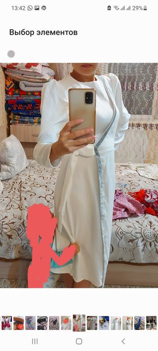 Нарядное белое платье