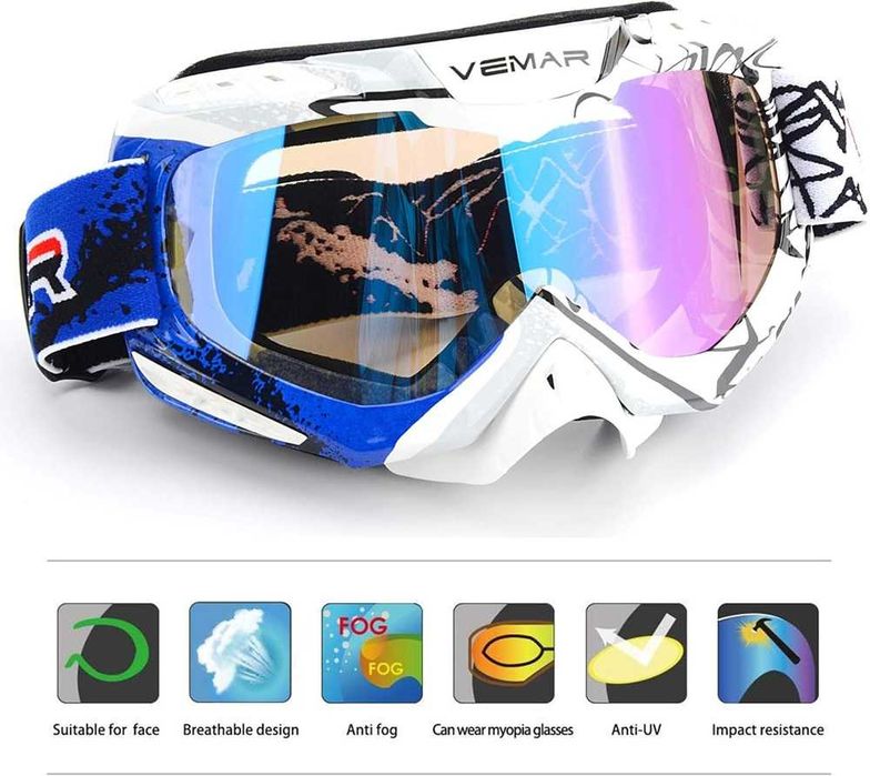 Професионални мотокрос очила VEMAR RACING - Сини