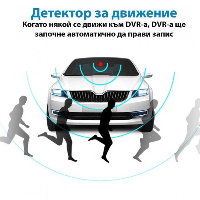 Видеорегистратор с 3 камери,детектор за движение,wide angle, G-сензор,