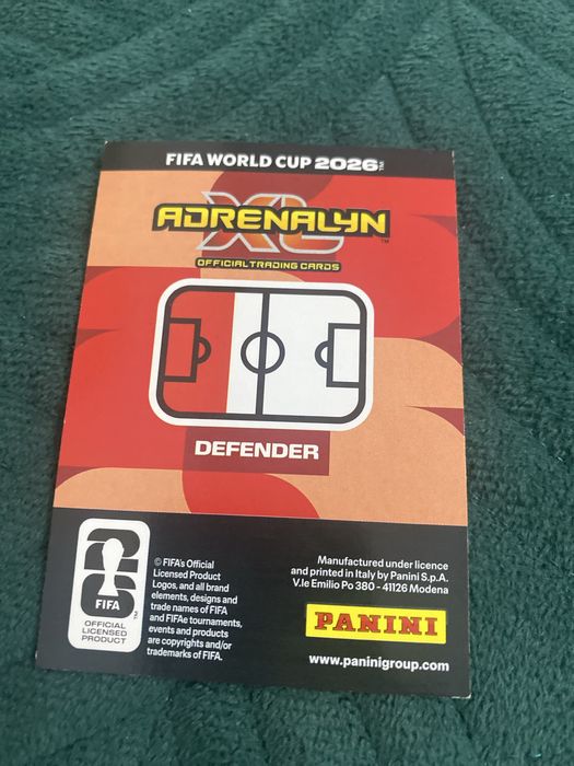 Cartonaș de fotball cu jucătorul william saliba  cartonasul este fifa world cup panini xl adrenalyn oficial trading cards fifa world cup negociabil