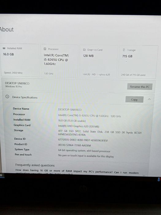 Laptop HP G650 G5