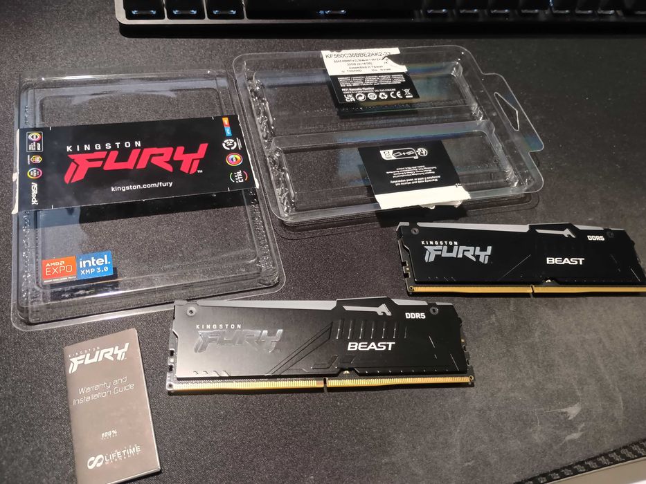 РАМ памет Kingston FURY Beast 32GB (2x16) DDR5 6000MHz CL36 EXPO, XMP