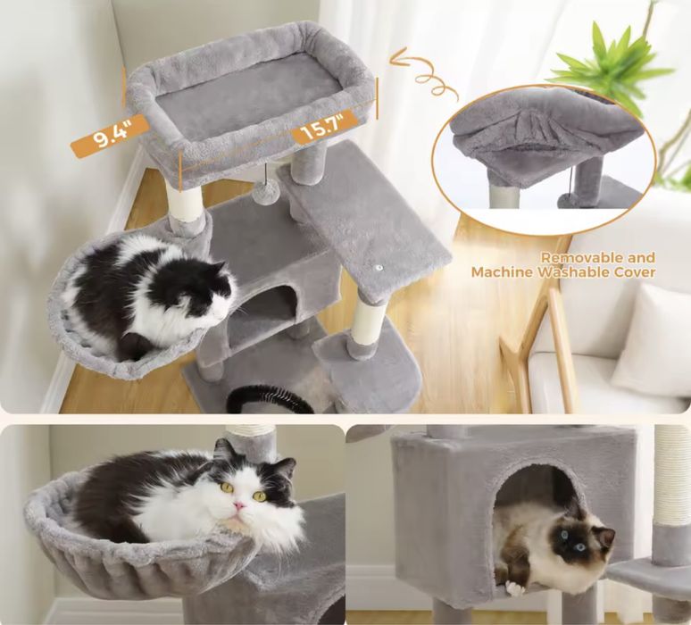Котешка Катерушка Кула Къща Дърво 106 см