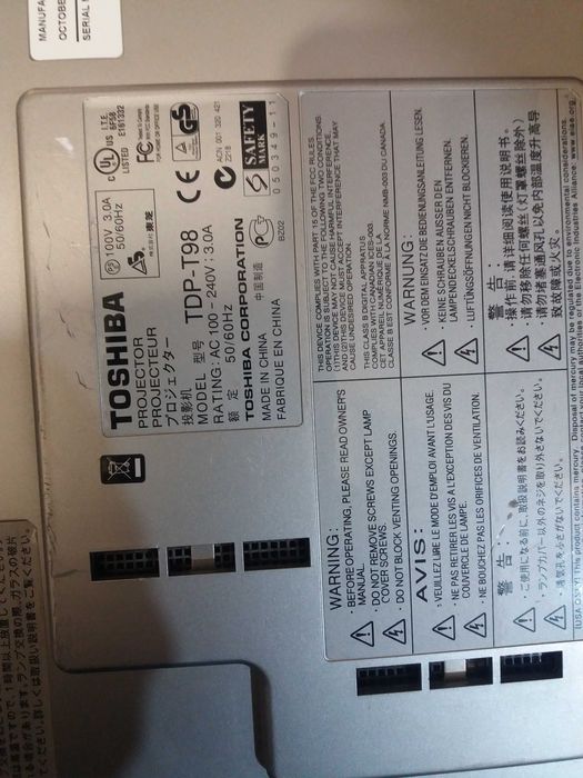 Лампа для проектора Тошиба