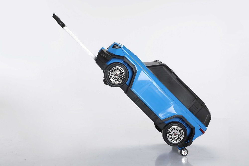 Valiza tip masinuta, Kinderauto SPEED, multifunctionala 2 in 1 #Blue