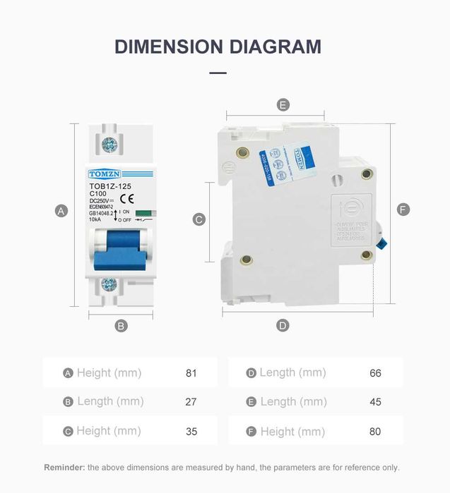 1P 80A 100A 125A DC предпазител
