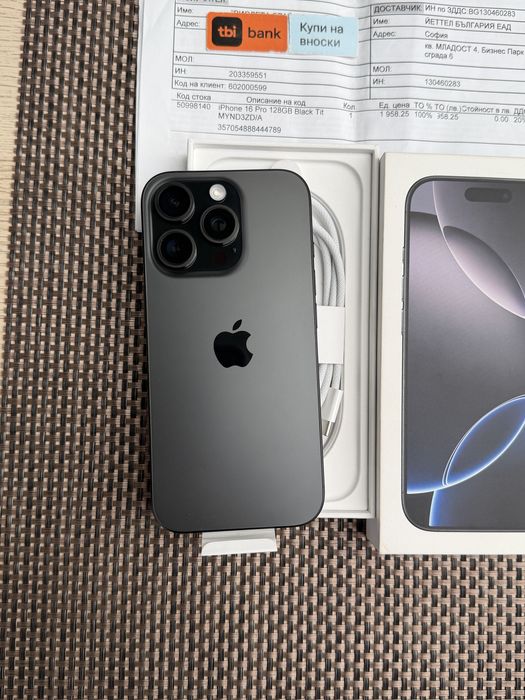 ЛИЗИНГ*64лв/м iPhone 16 pro*Black Titanium айфон 16 про черен