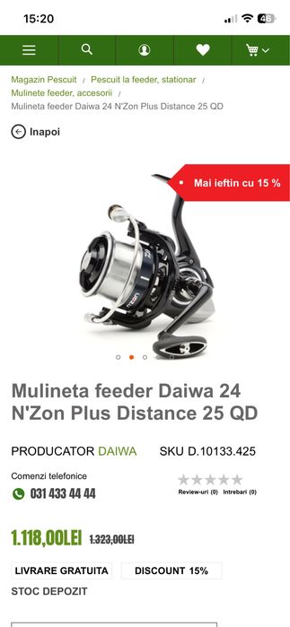 Mulineta feeder Daiwa 24 N'Zon Plus Distance 25 QD
