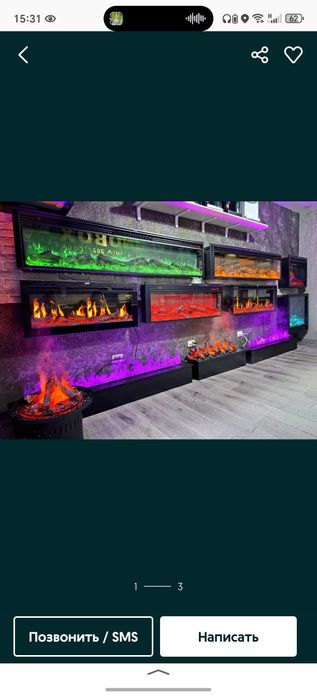 Декоративный электрокамин премиум-класса. Интерьер