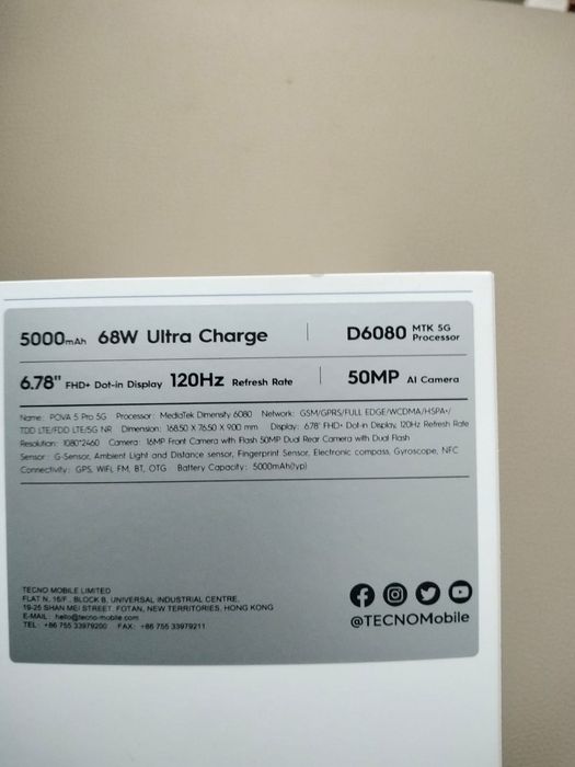 Telefon tecno pova 5 pro