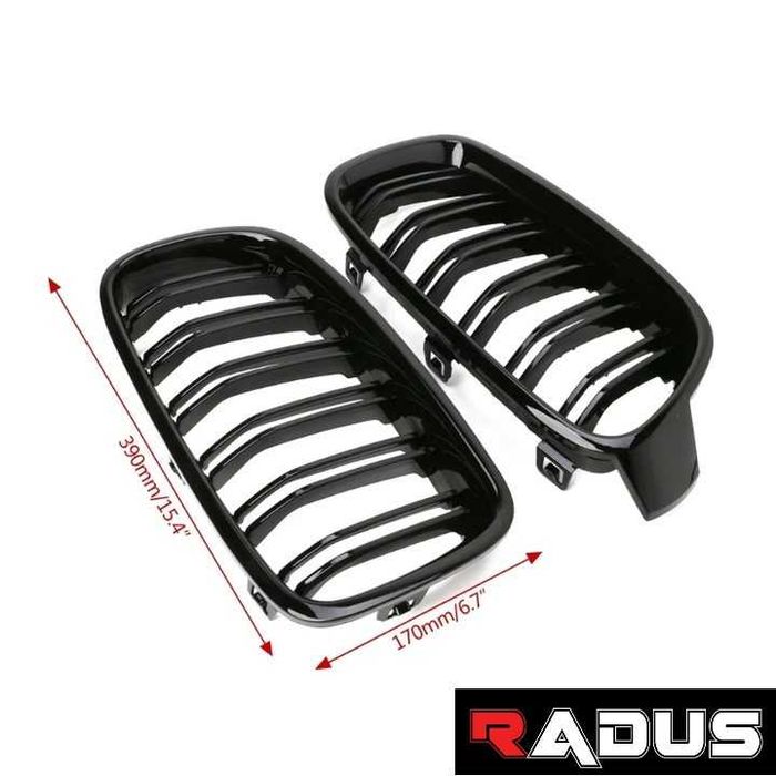 Grile duble BMW F30 F31 2012-2017, negru lucios
