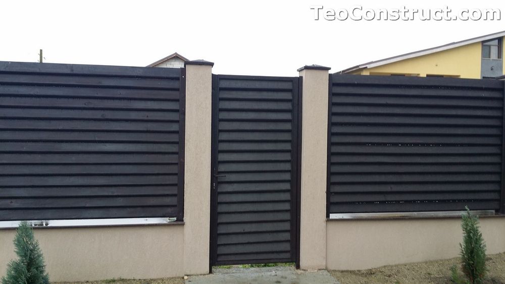 Construim garduri si porti din sipca metalica, panouri stil jaluzele,