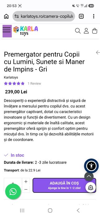 Premergator in stare foarte buna