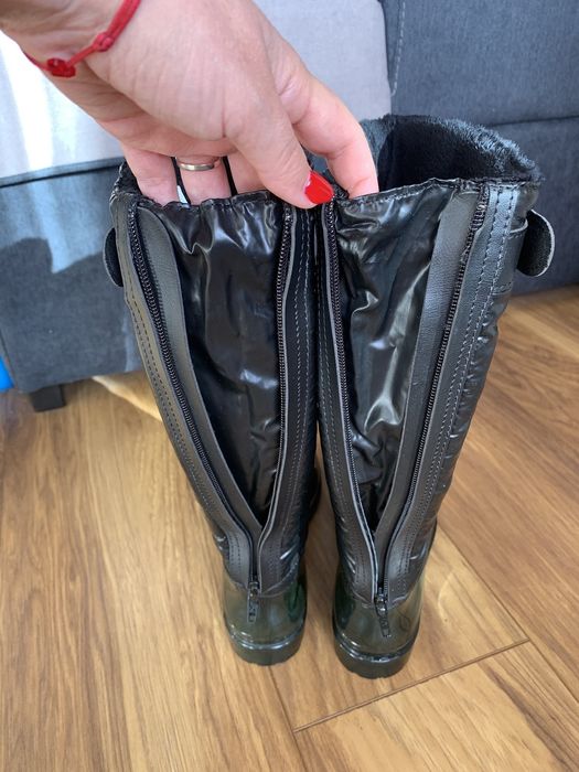 ПРОМО!!! Черни гумени ботуши с подплата 37 номер