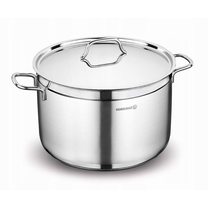 Oala cu capac din inox, 30 x 15 cm, capacitate 11 litri, compatibila