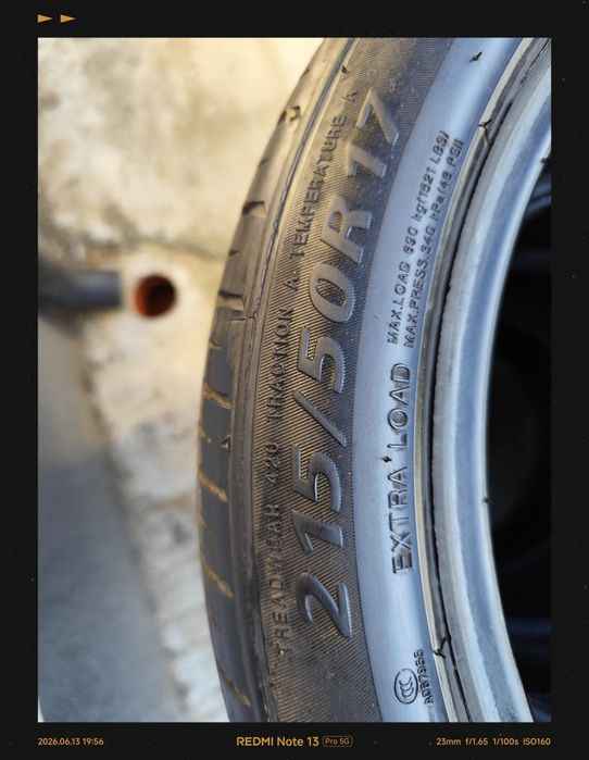 Set 4 Anvelope Vară Davanti DX640 215/50 R17 95W XL, stare excelentă