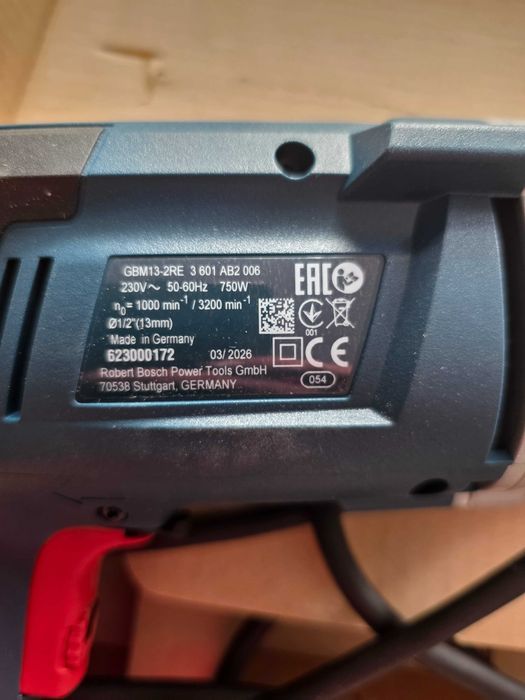 Bormasina Bosch GBM 13-2 RE - Masina de gaurit fara percutie, 750 W, mandrina rapida, 13 mm