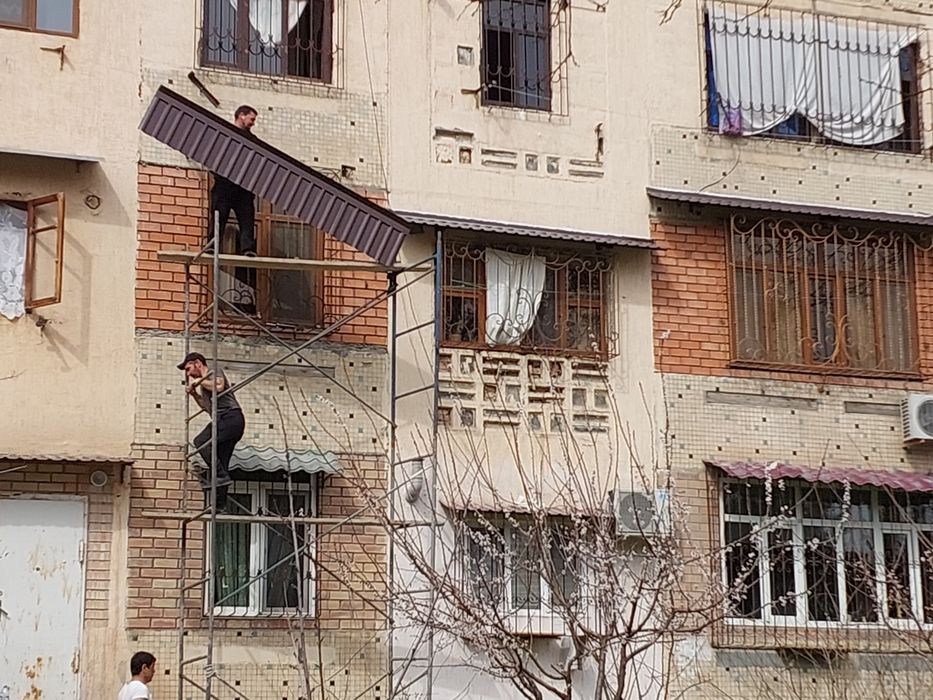 Установка козырьков бесшумный козырьки