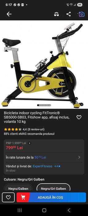 Bicicleta indoor cycling Fit tronic noua