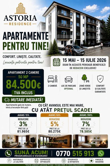 PROMOTIE Apartament 1 camera 30 mp + curte intabulata 33 mp