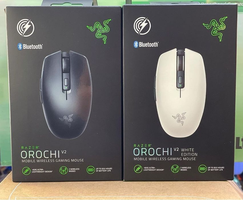 Razer orochi V2 /вес 60г,DPI 18K/мышка/мышь в чёрном и белом ц