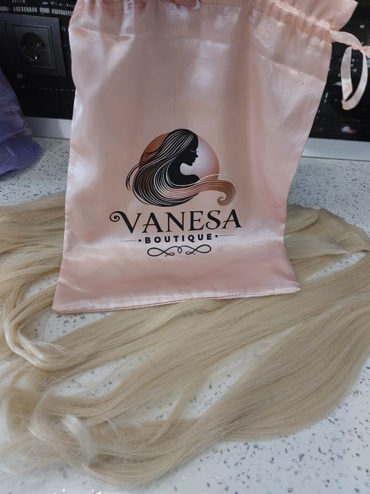 Коса екстеншън Синтетична руса треса с щипки