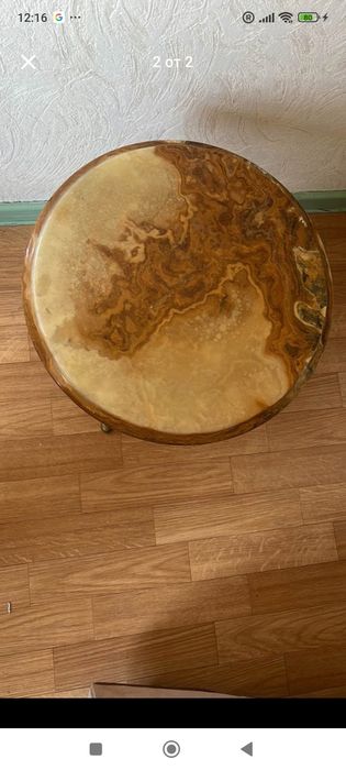 Барокова бронзова маса със плод от оникс