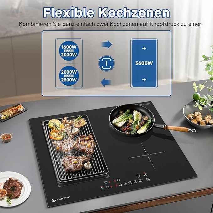 Plită cu inducție AMZCHEF 60 cm cu zone flexibile