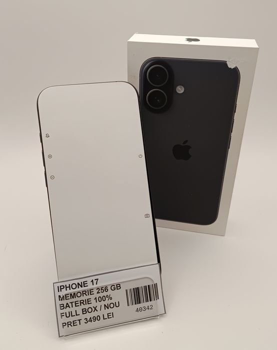 Royal amanet: iPhone 17 256Gb, baterie 100%, Full box/Nou