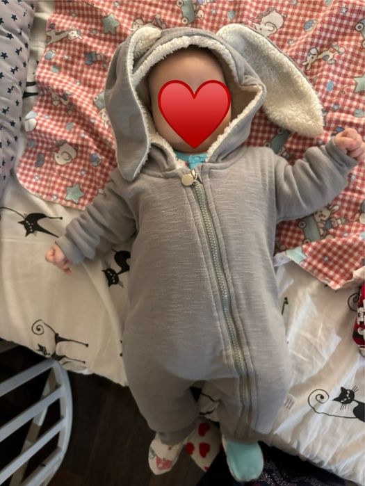 Теплый ромпер 68 размера