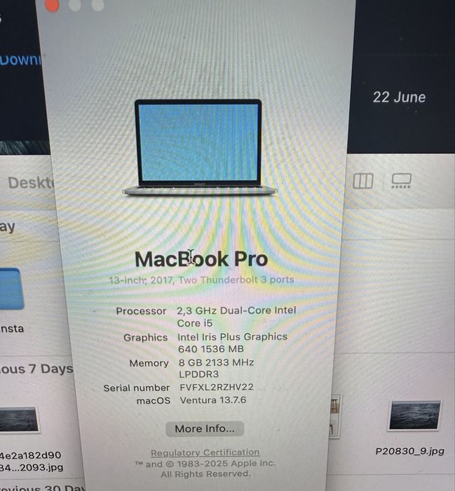 Продам, macbook pro 13 (2017) core i5 grey