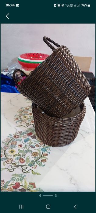 Кашпо садовое из ротанга