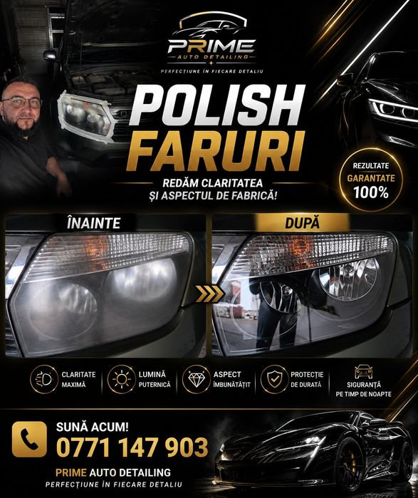 Curățare chimică / detailing auto/polish faruri