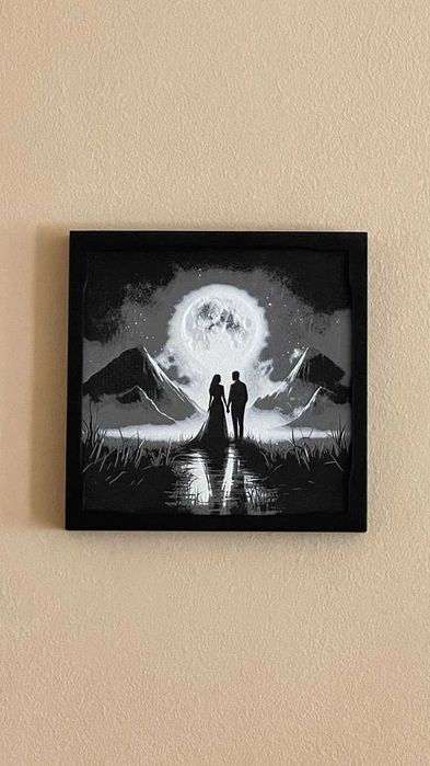 3D релефна картина Love on the moon