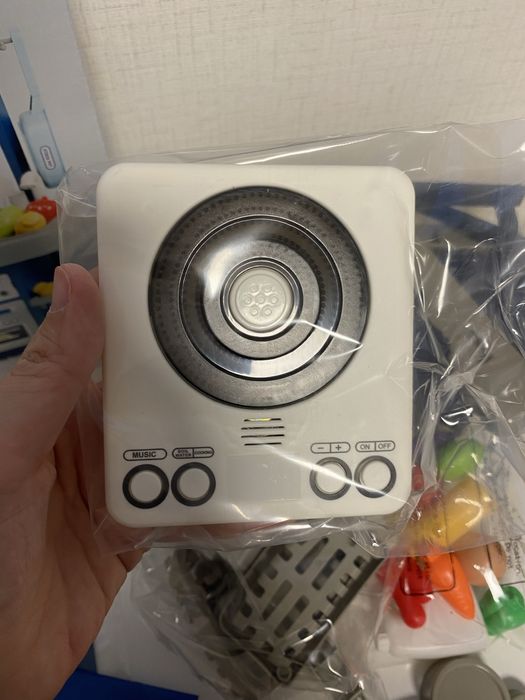 Синя малка детска кухня с мивка с течаща вода - 46 см.