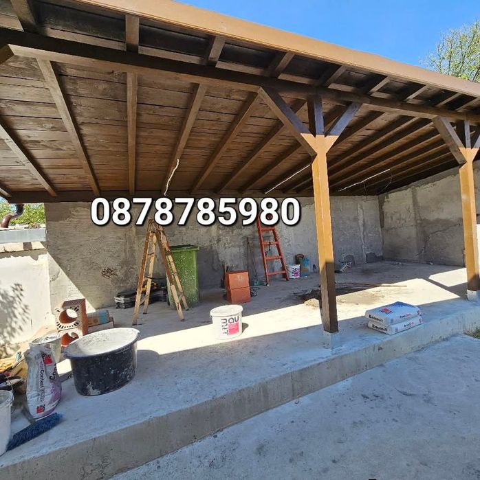 Дървени навеси Беседки Тераси Летни кухни