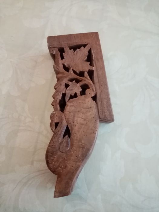 Дърворезба много стара дъб, поставка сгъваема, за блюда, плата, вази и