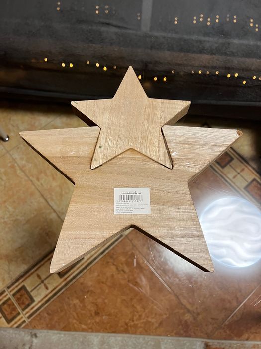 Дървена звезда декорация