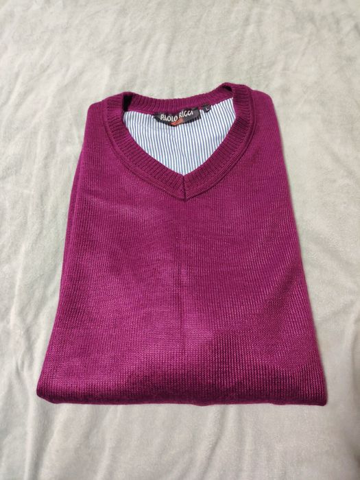 Pulover bărbați ,50% bumbac,mangenta