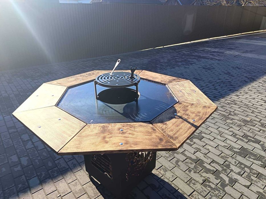 Gratar cu plita octogonala  diametru 980mm, tabla grosime 10mm