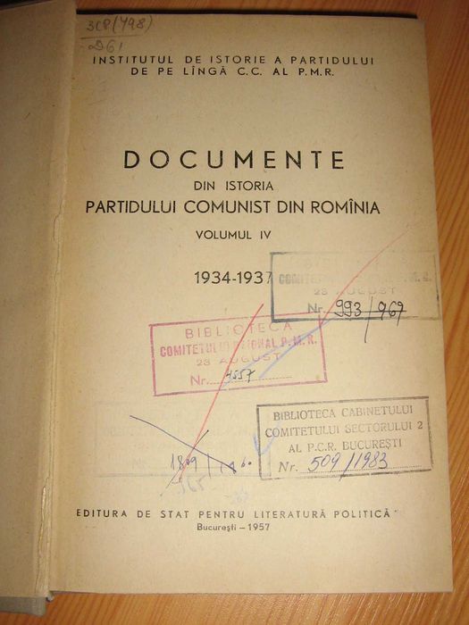 Documente din istoria P.C.R. din România