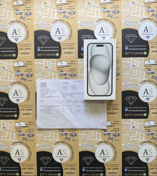Apple iPhone 15 Black 128Gb Nou Sigilat
