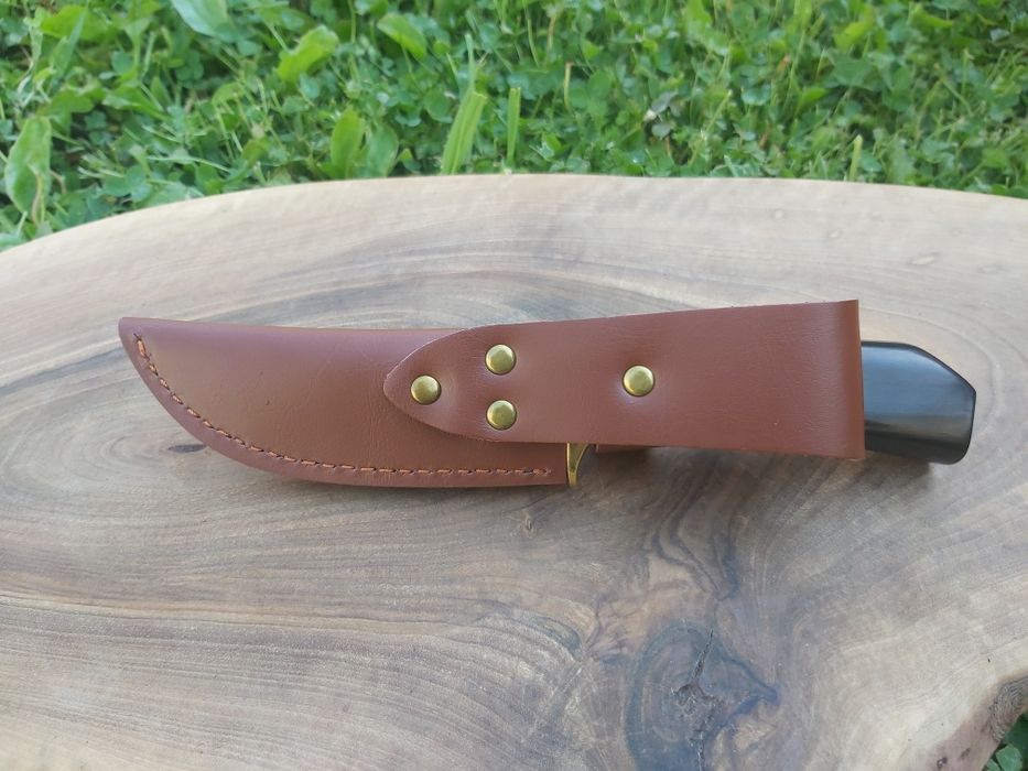 Висококачествен ловен нож стомана D2 с кожена кания,LN406