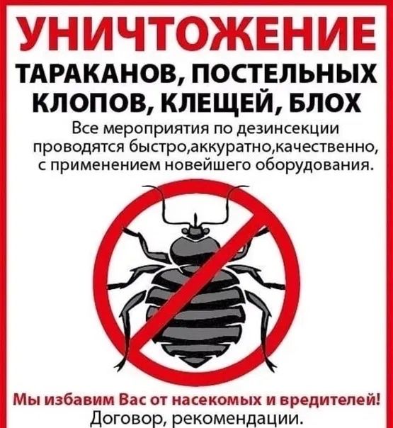 Дезинфекция обработка , от всех видов насекомых и грызунов