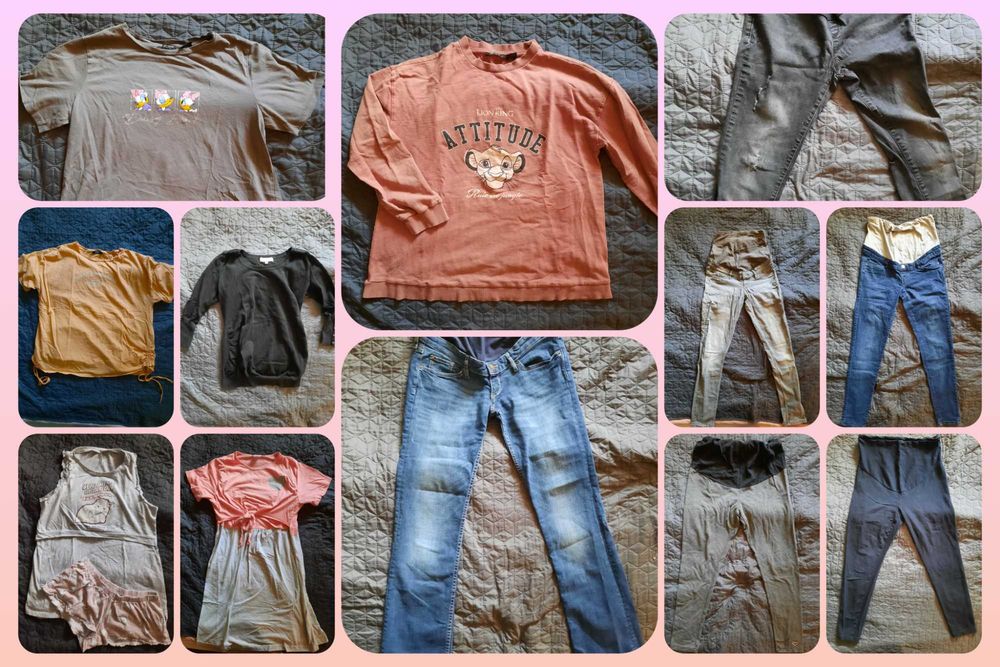 Дънки за бременни, клин за бременни, блуза за бременни, жилетка