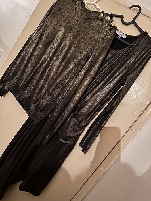 BАLMAIN X HM блуза в златен меланж с подплънки