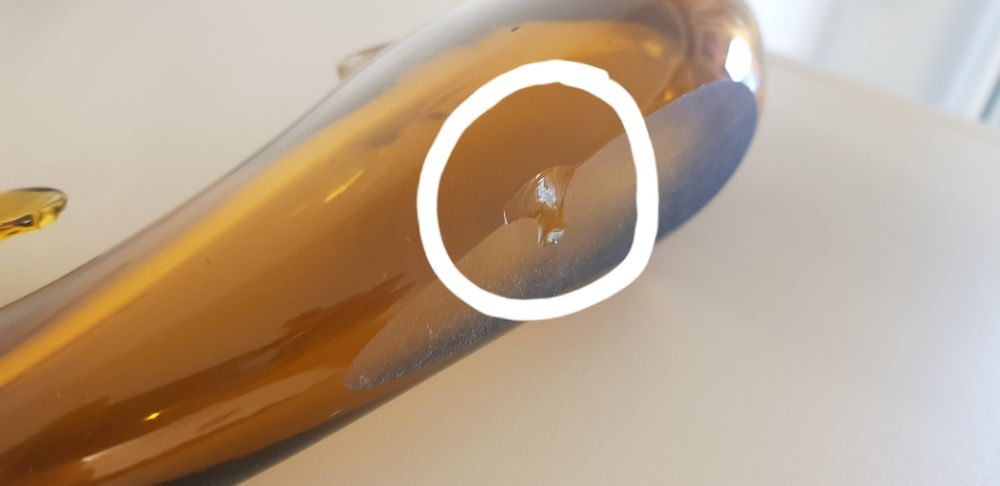 Риба-ваза от кафяво стъкло