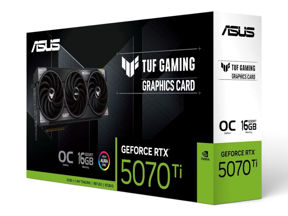 ASUS TUF Gaming GeForce RTX 5070 Ti OC 16GB GDDR7 Black ЧИСТО НОВА!